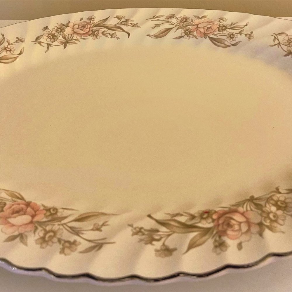 Early Mid Century JB 2H oval platter. Snowhite Regency ironstone made in England